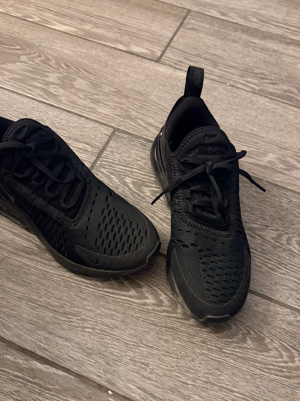 Women's Nike Air Max 270 "Triple Black" (Size 6).